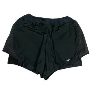MP Running Short Velocity Black Double Layer Water Repellant Activewear Womens S